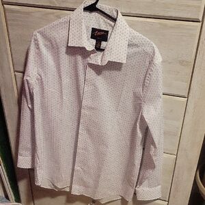 Egara White and Purple Patterned Men's Shirt